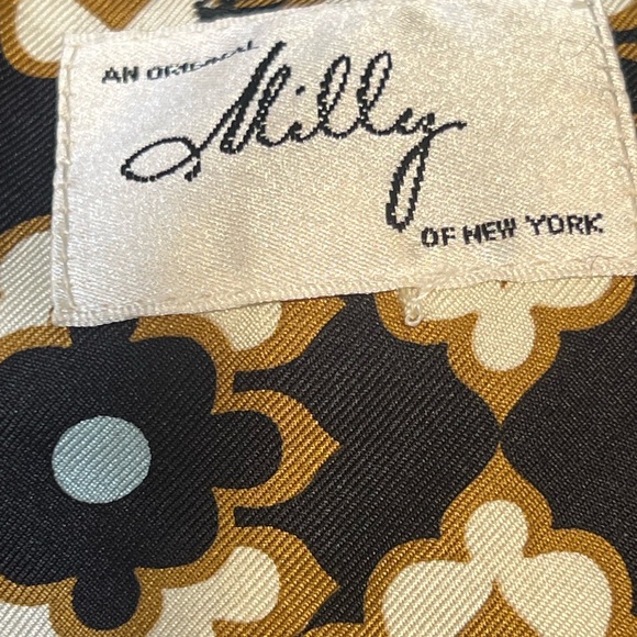 Milly Black and Gold Patterned Sleeveless Blouse - Picture 10 of 11